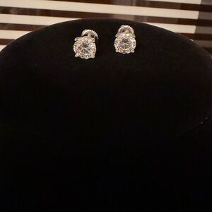 Sterling Silver Moissanite Stud Earrings